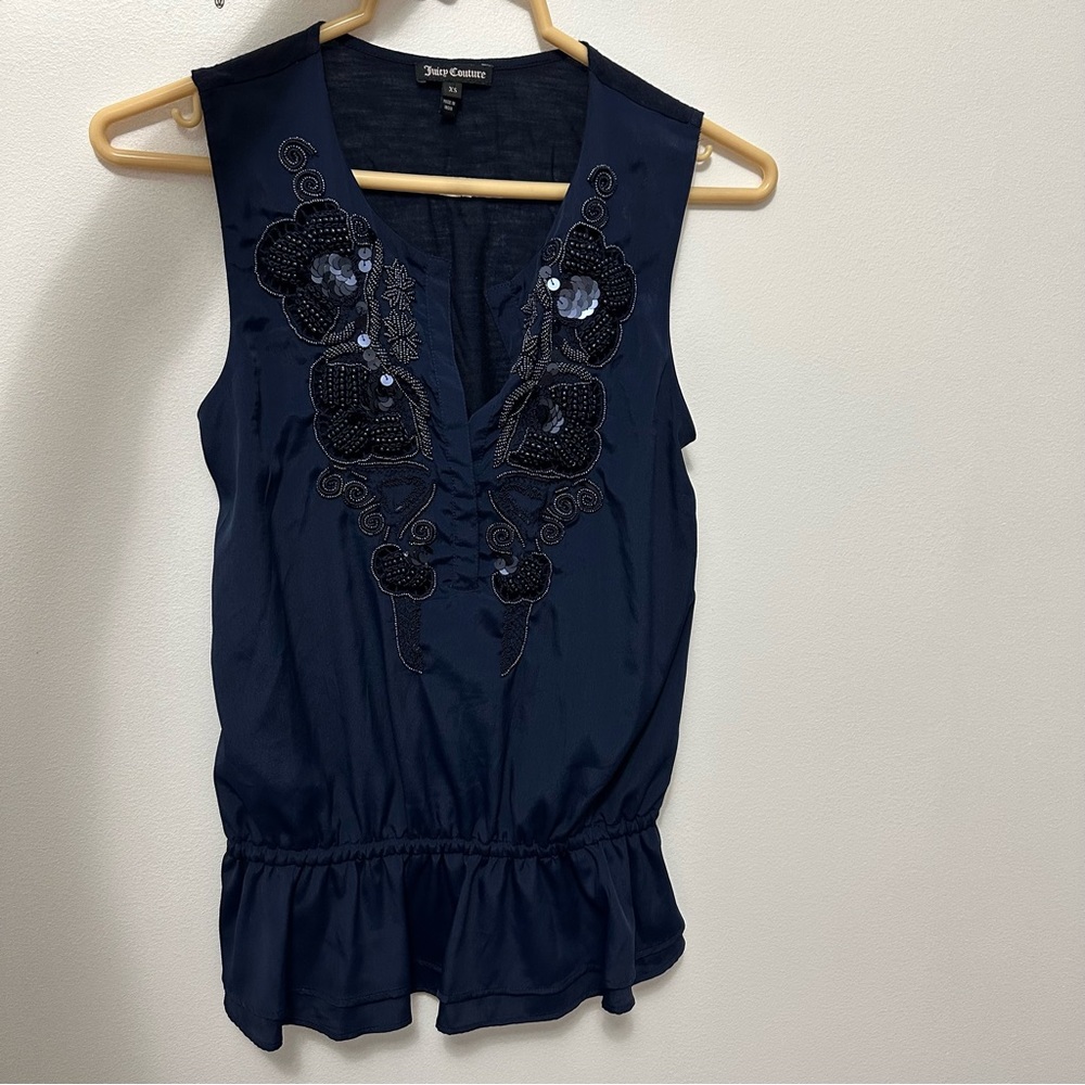 Juicy Couture Navy Sleeveless Top